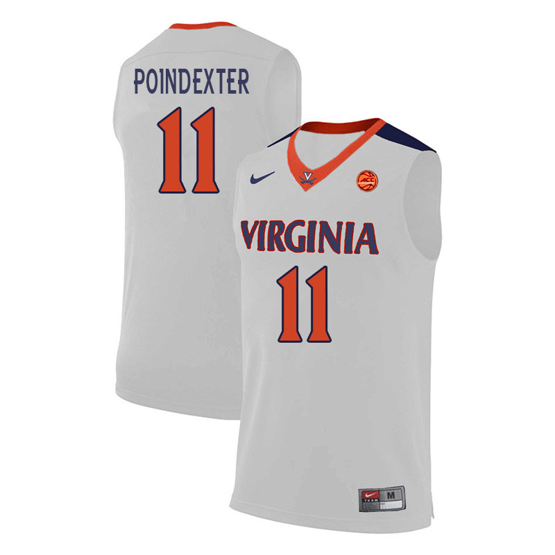 Men #11 Malachi Poindexter Virginia Cavaliers College Basketball Jerseys Sale-White - Click Image to Close